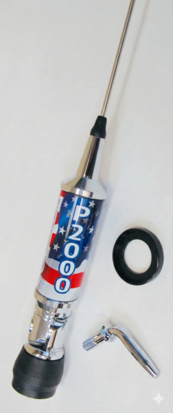 Sirio Performer 2000 PL 2000 Watts 10m & CB Mobile Antenna - USA Flag