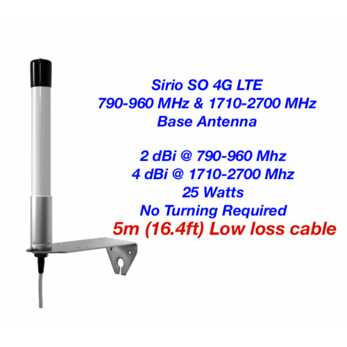 Sirio SO 4G LTE 790-960 Mhz & 1710-2700 Mhz Multiband Antenna With Cable